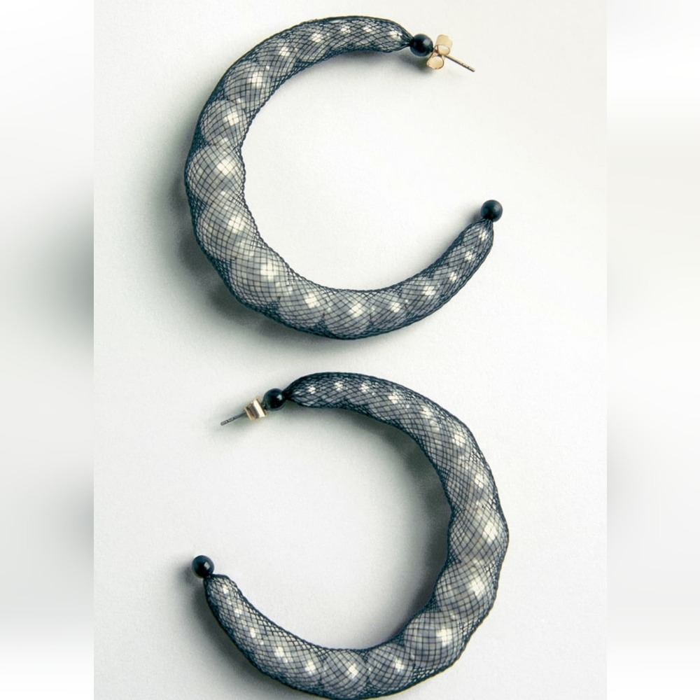 ZARA PEARL MESH EARRINGS